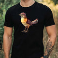 Mens Watercolour Bird Print Cotton T-Shirt Size XS to 5XL