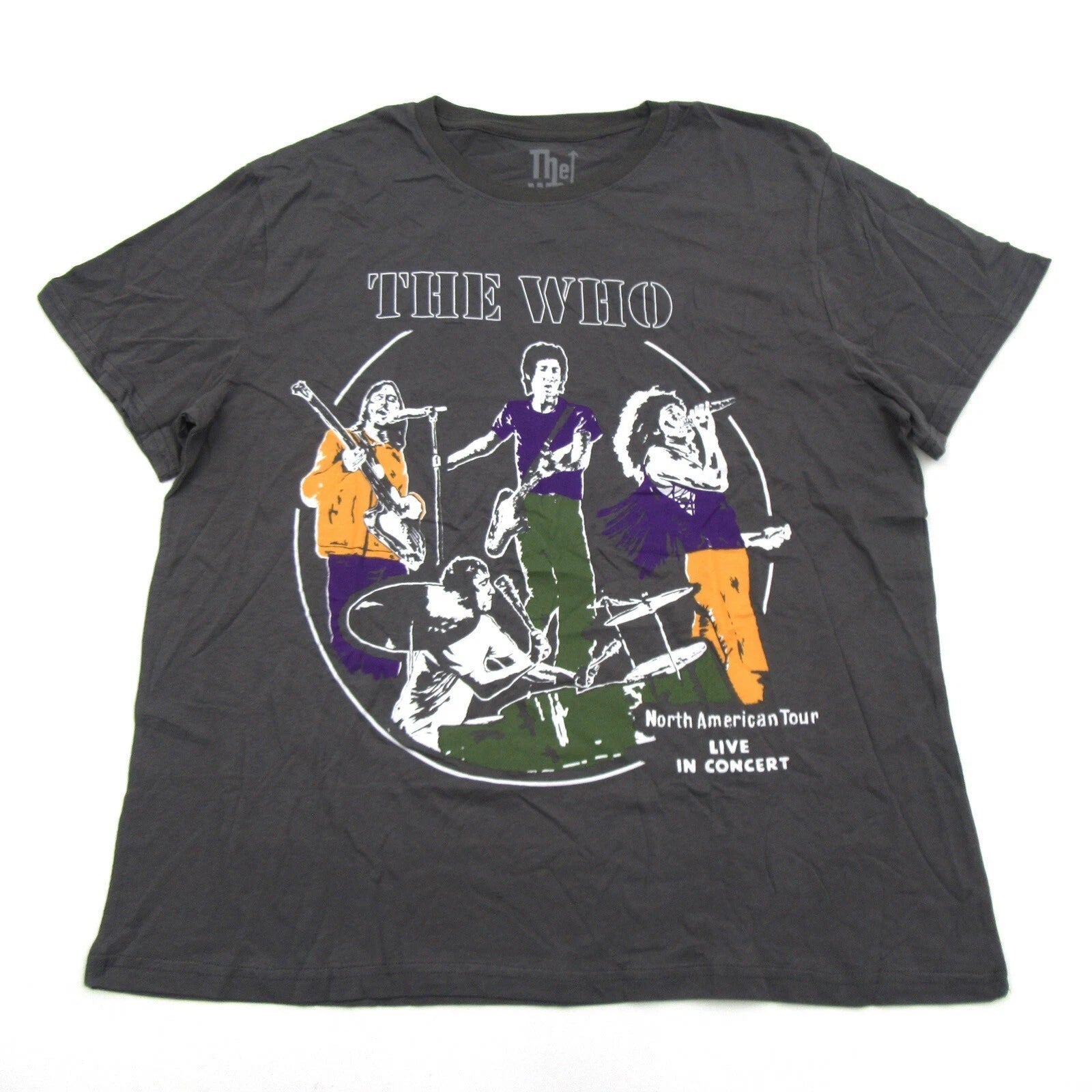 The Who Mens Plus Size 2X North American Tour T-Shirt Live in Concert Gray