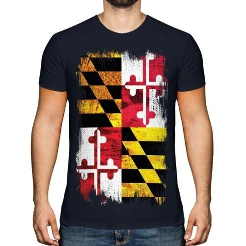 Maryland Zustand Grunge Flagge Herren T-Shirt Marylander Hemd Jersey Geschenk