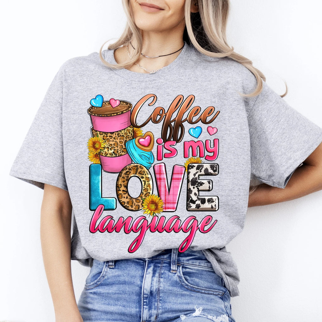 Coffee is my love language T-Shirt Barista coffee lover Unisex tee White Sand Sp