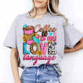 Coffee is my love language T-Shirt Barista coffee lover Unisex tee White Sand Sp