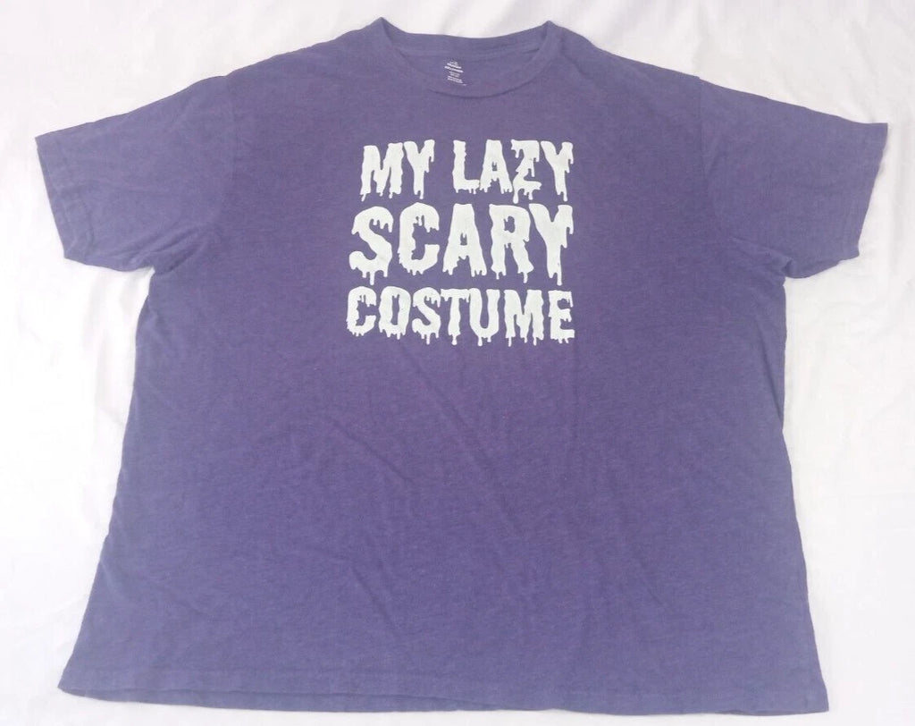 My Lazy Scary Costume 2XL Halloween Way to Celebrate Funny Joke Blue T Shirt