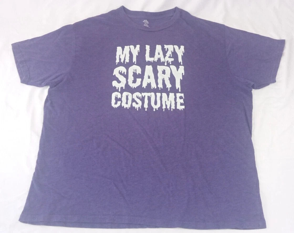 My Lazy Scary Costume 2XL Halloween Way to Celebrate Funny Joke Blue T Shirt