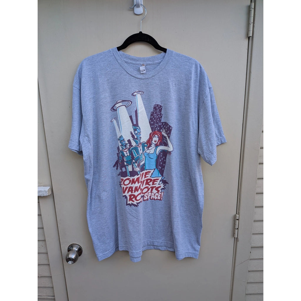 Shirt Woot Zombie Vampire Robots from Space Graphic T Shirt Mens 2X