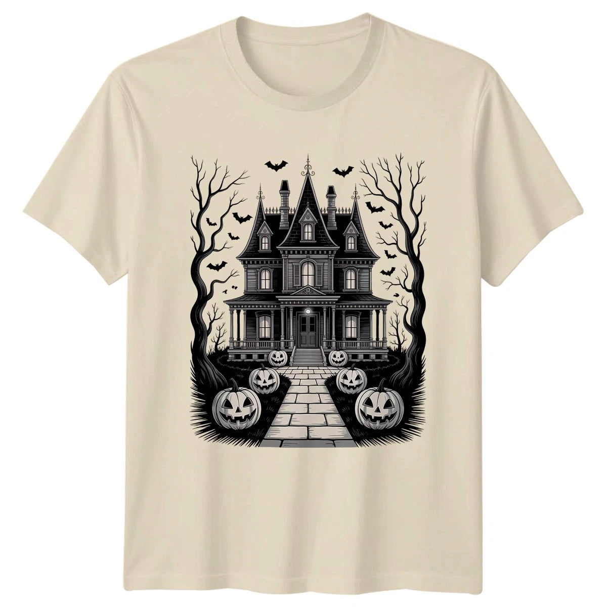 Vintage Haunted House T-Shirt Gothic Horror Halloween Gift For Him And Her