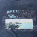 Retro Local Motion Waikiki Shoreline Hotels Surf Shirt Large Surfer Gray Vintage