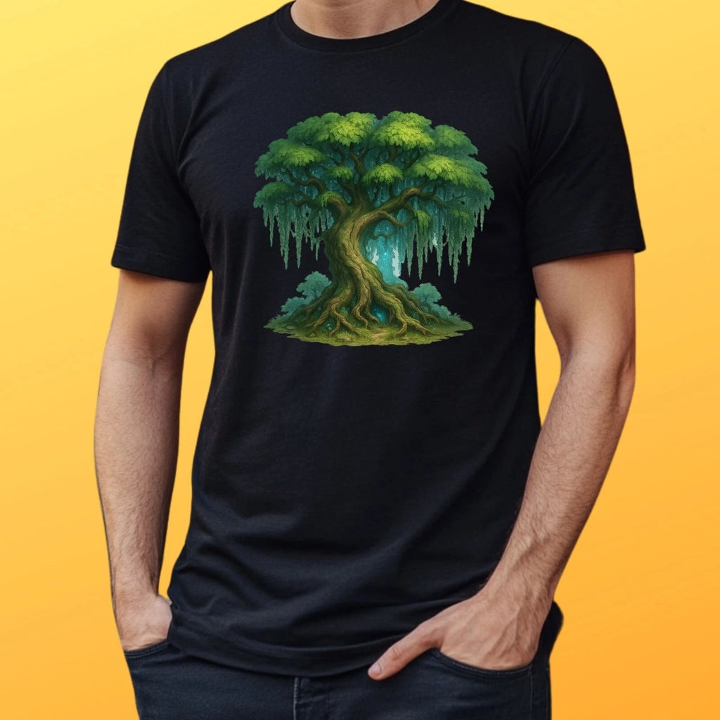 Mens Fantasy Tree Motif Cotton T-Shirt Size XS to 5XL