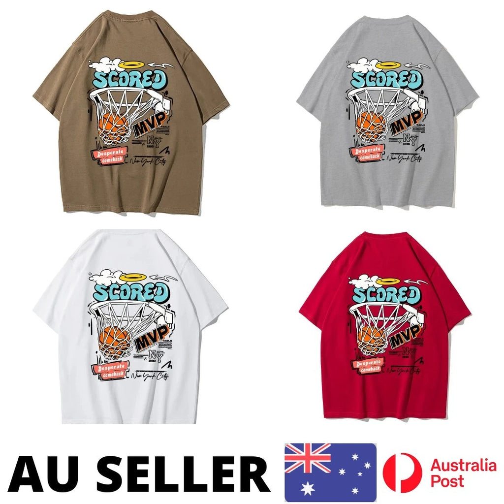 Scored The Basketball Score Shirt Mens Lovely Tee Clothing Kawaii - AU Stock
