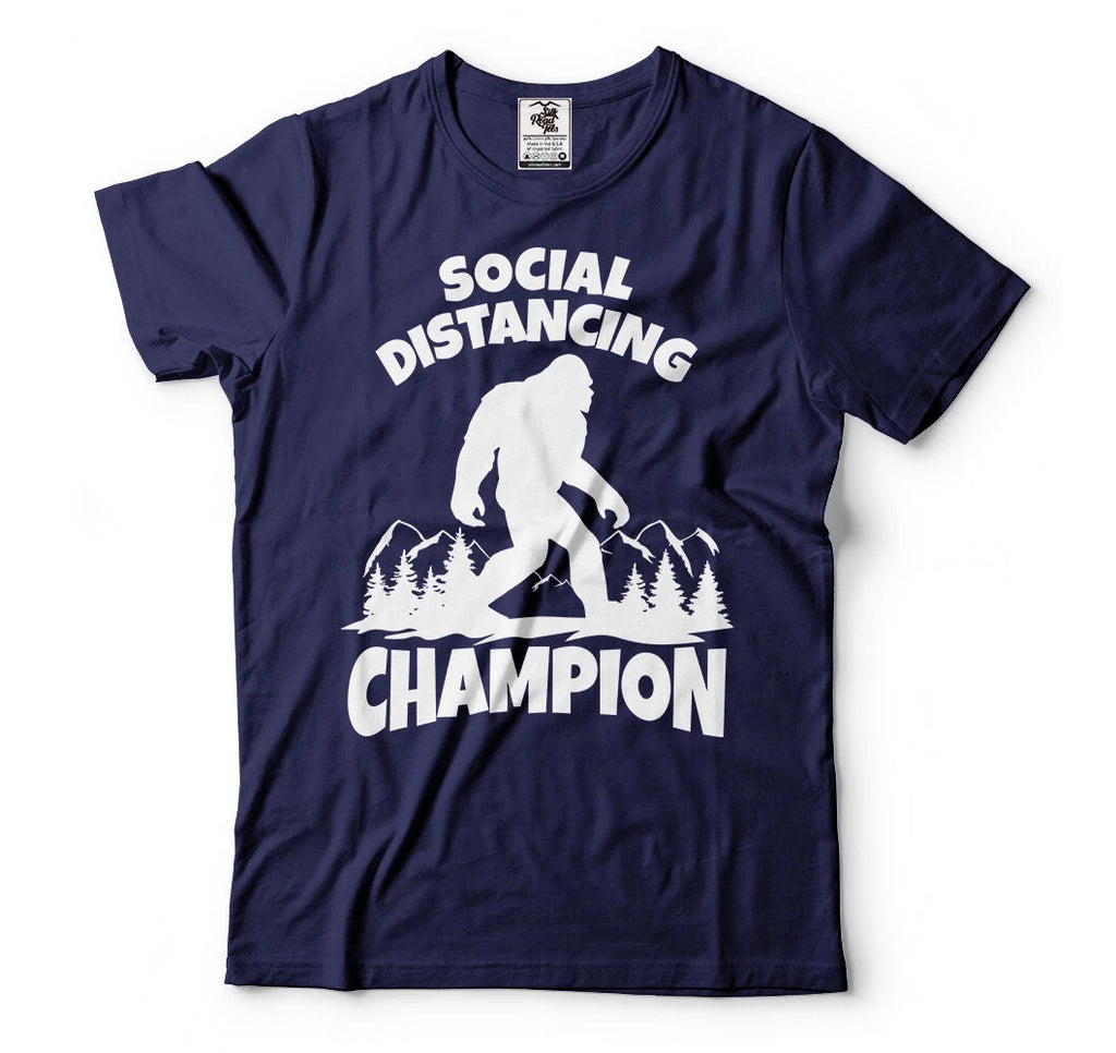 Sasquatch Social Distancing World Champion Bigfoot T-Shirt Funny Quarantine Tee