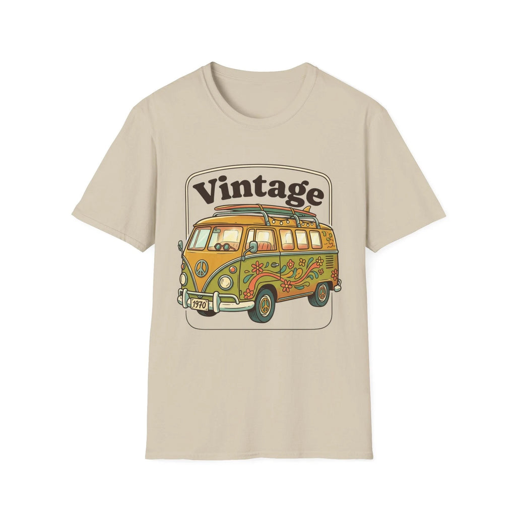 Vintage Flower VW Bus T-Shirt | Retro Hippie Camper