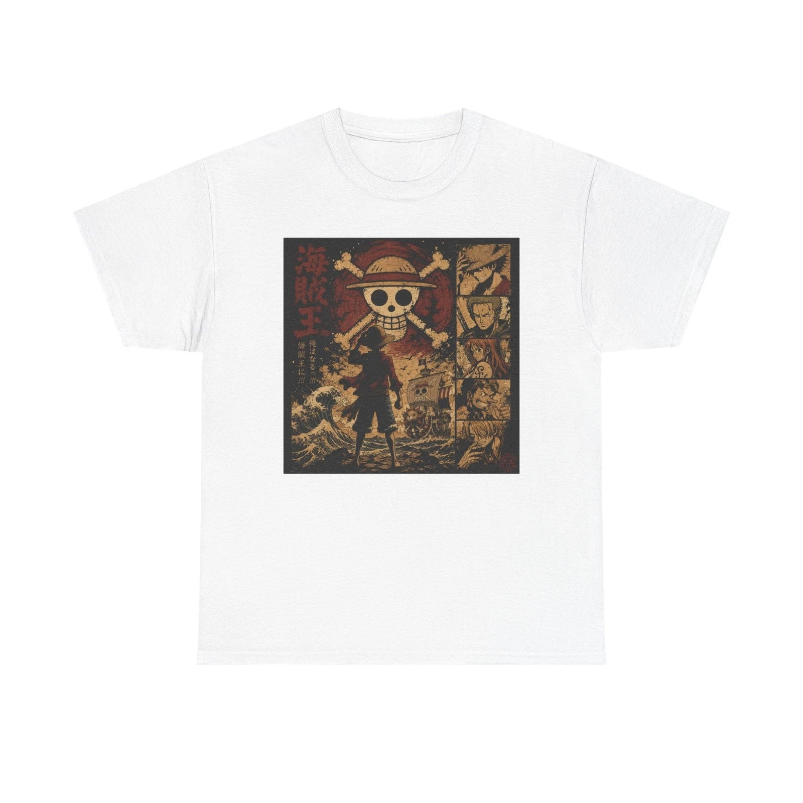 Straw Hat Skull Pirate Tee | Anime Manga Pirate Crew Graphic Shirt