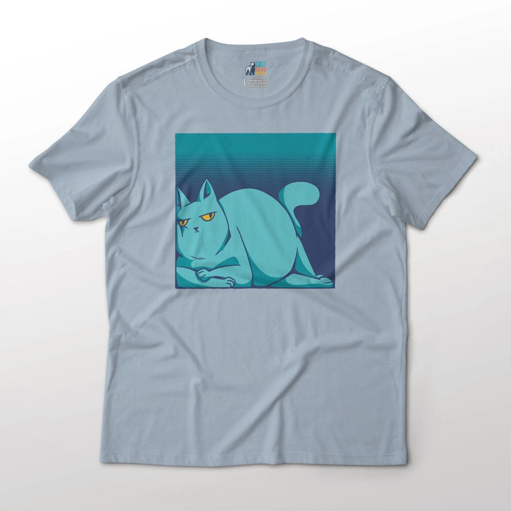 Lazy Grumpy Cat Funny Minimalist Animals Art Graphic T-Shirt
