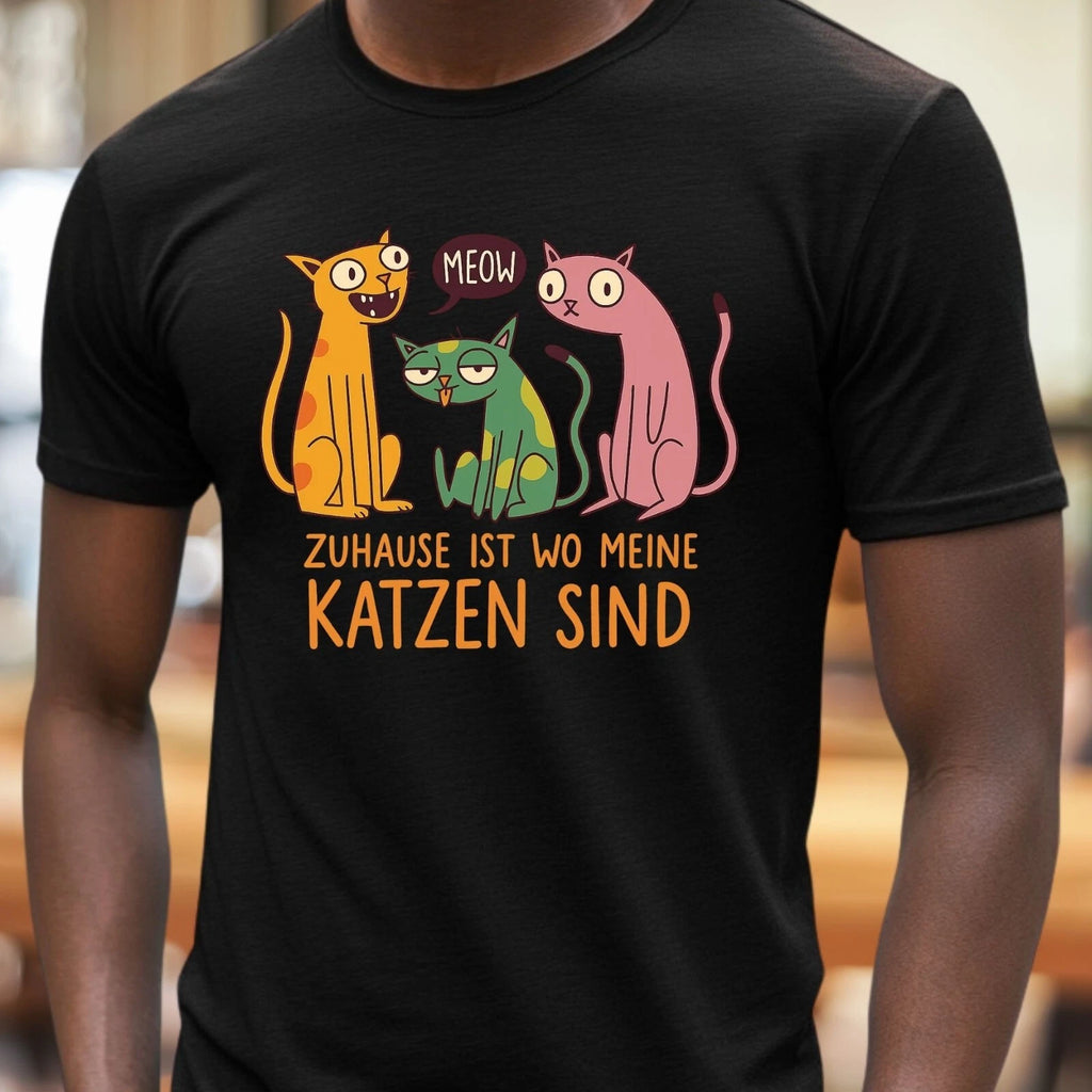 Men's T-Shirt Cats Saying Motif Cotton Size XS to 5XL