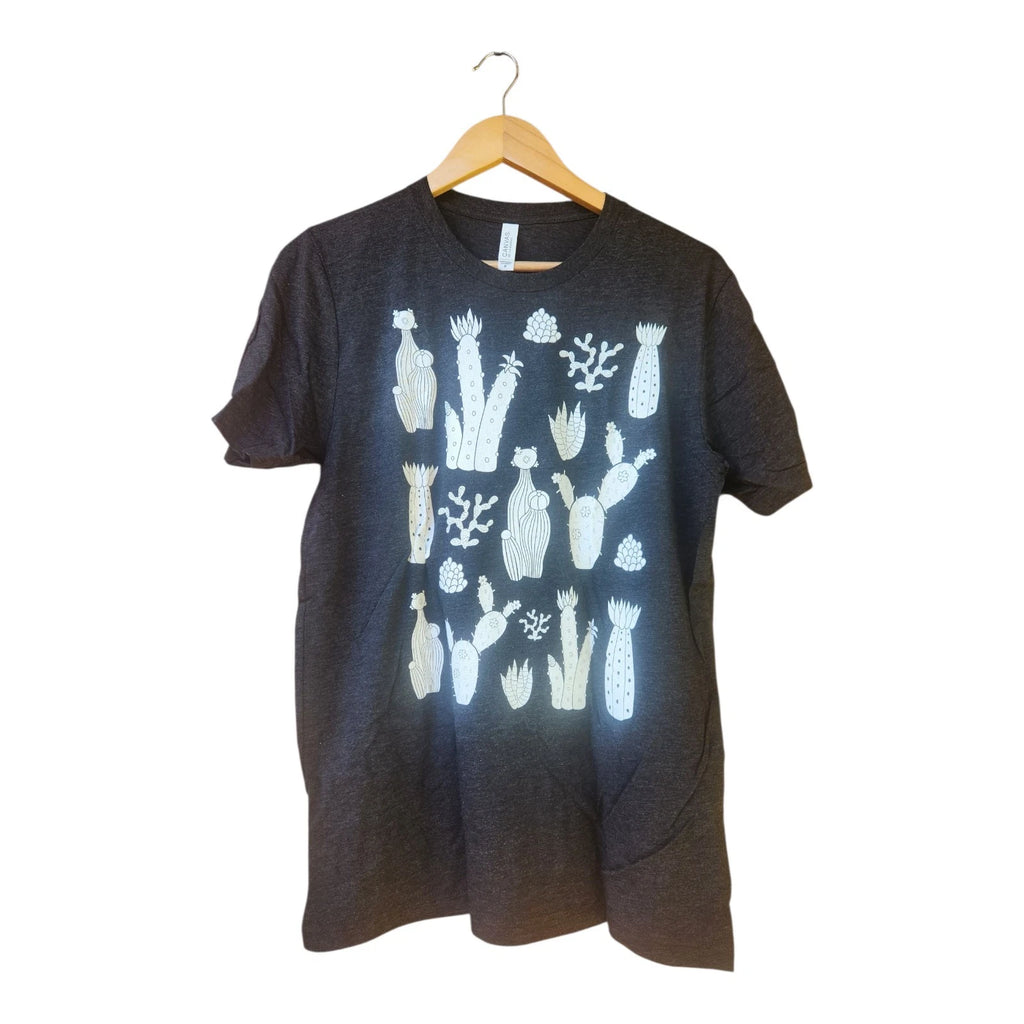 Graphic Tee Size M Black White Cactus Cacti Garden Plant Lover Gift T-Shirt Boho
