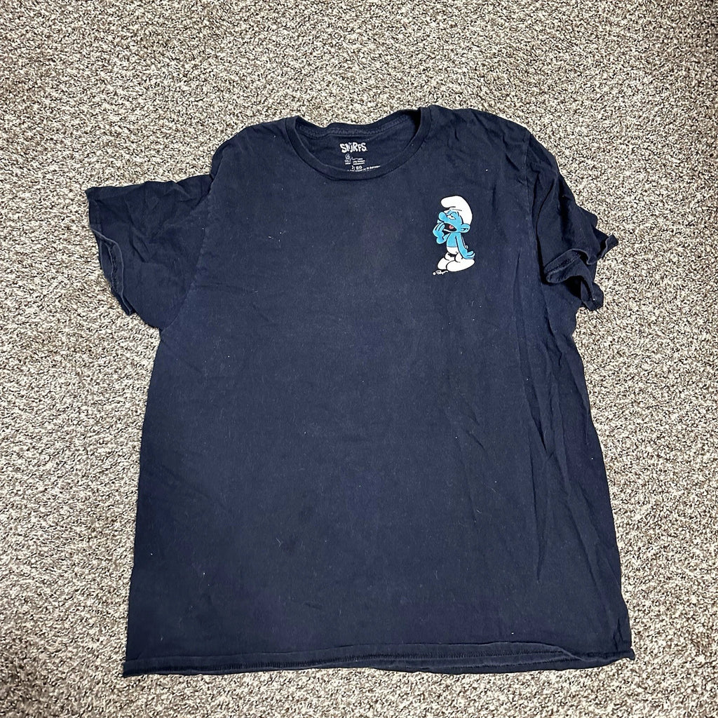 The Smurfs Lazy Sleepy Smurf Mushroom Cartoon Graphic T-Shirt Retro Style