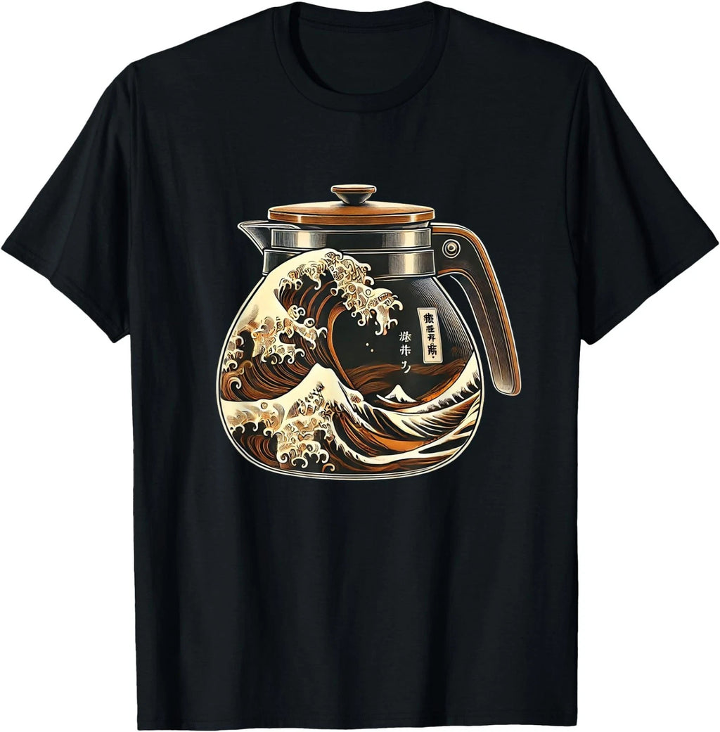 The Great Wave of Coffee Funny Coffee Japanese I Love Coffee T-Shirt