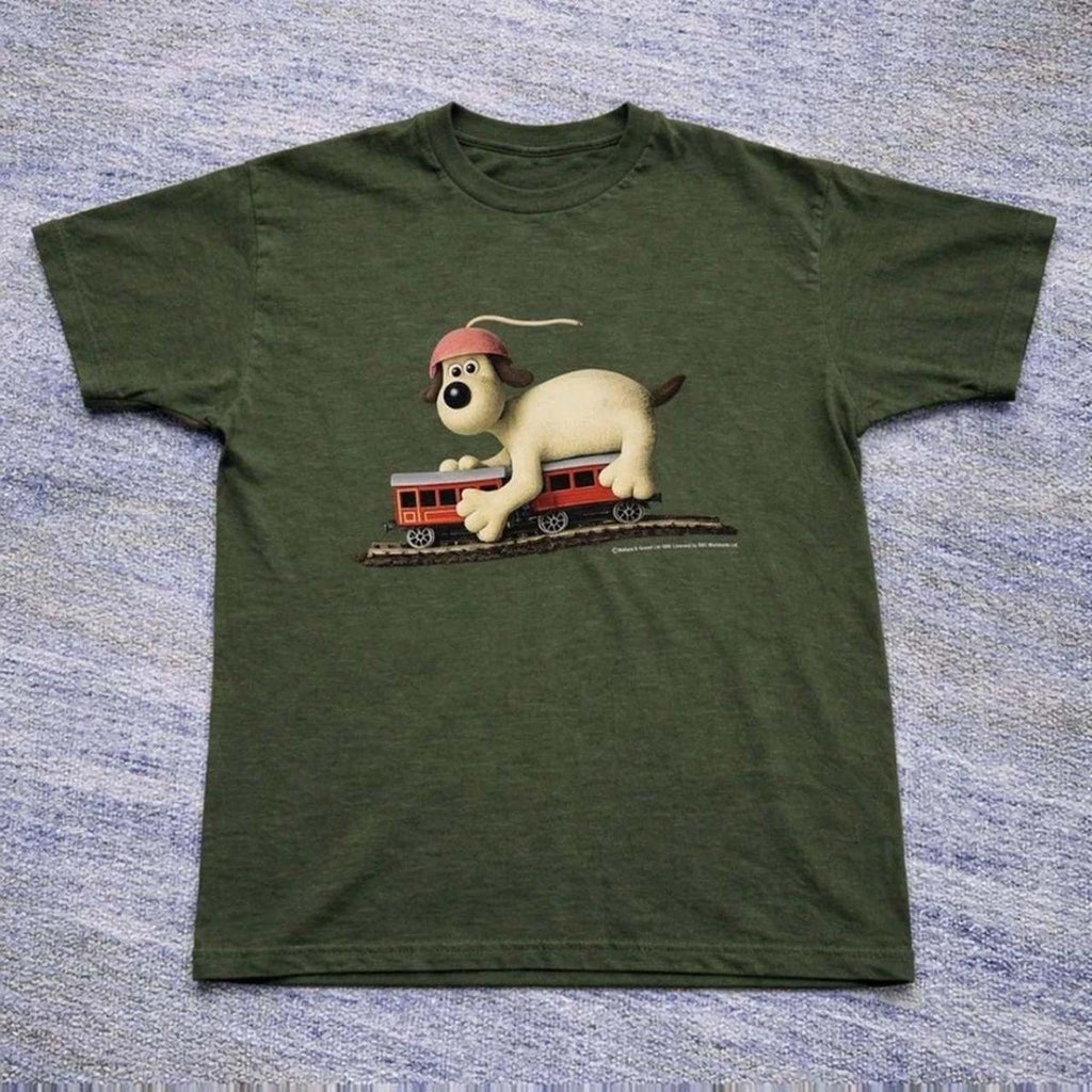 Wallace & Gromit Militarry Green cotton t-shirt