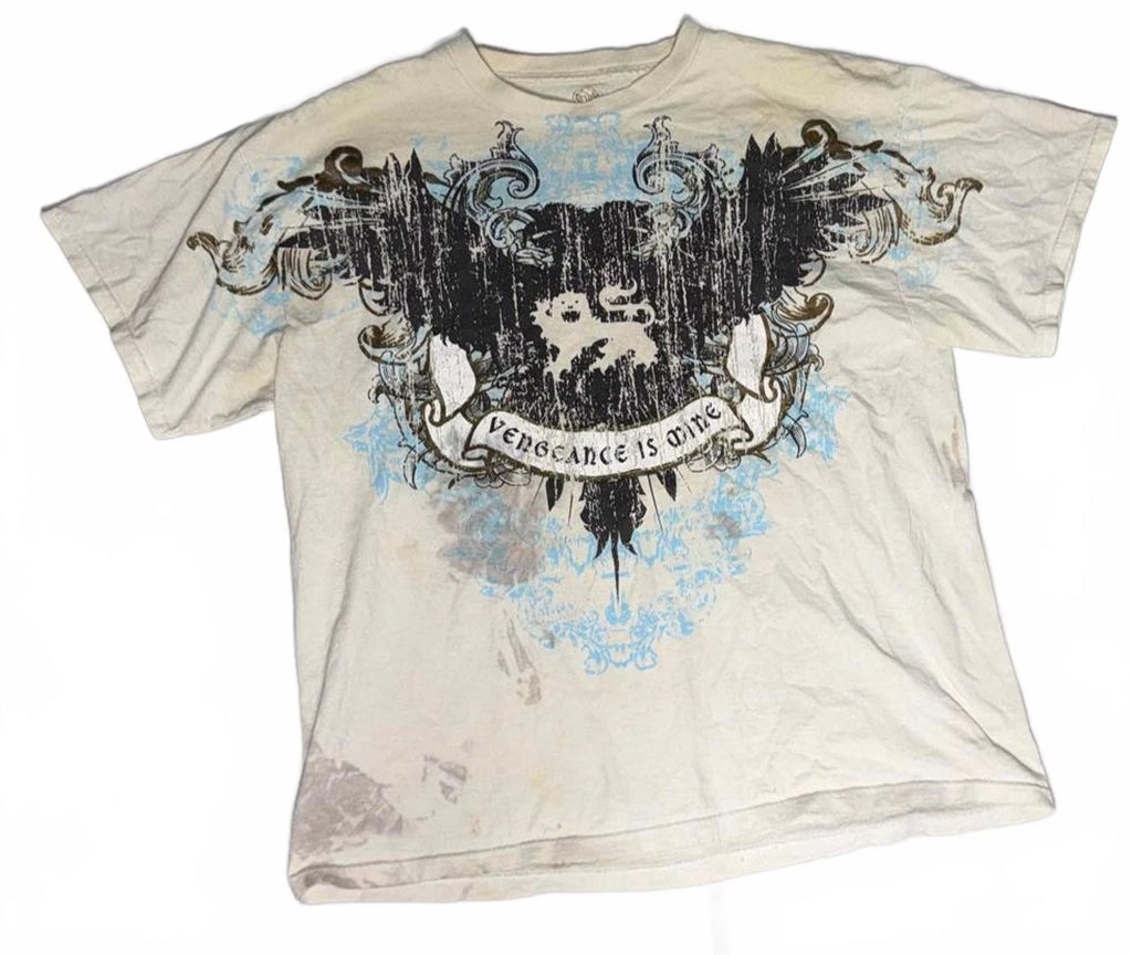 Vintage Y2K Triple Threat Graphic T-Shirt  Large