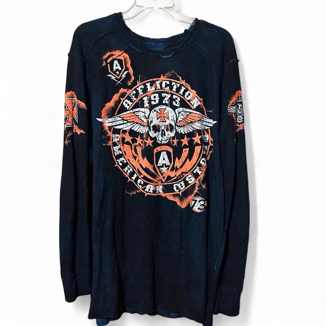 Vintage Y2K Affliction skater emo cyber goth mall core reversible thermal 2XL