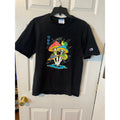 Champion Mens Graphic Tee Black Psychedelic Mushroom Snail Space T-Shirt Medium