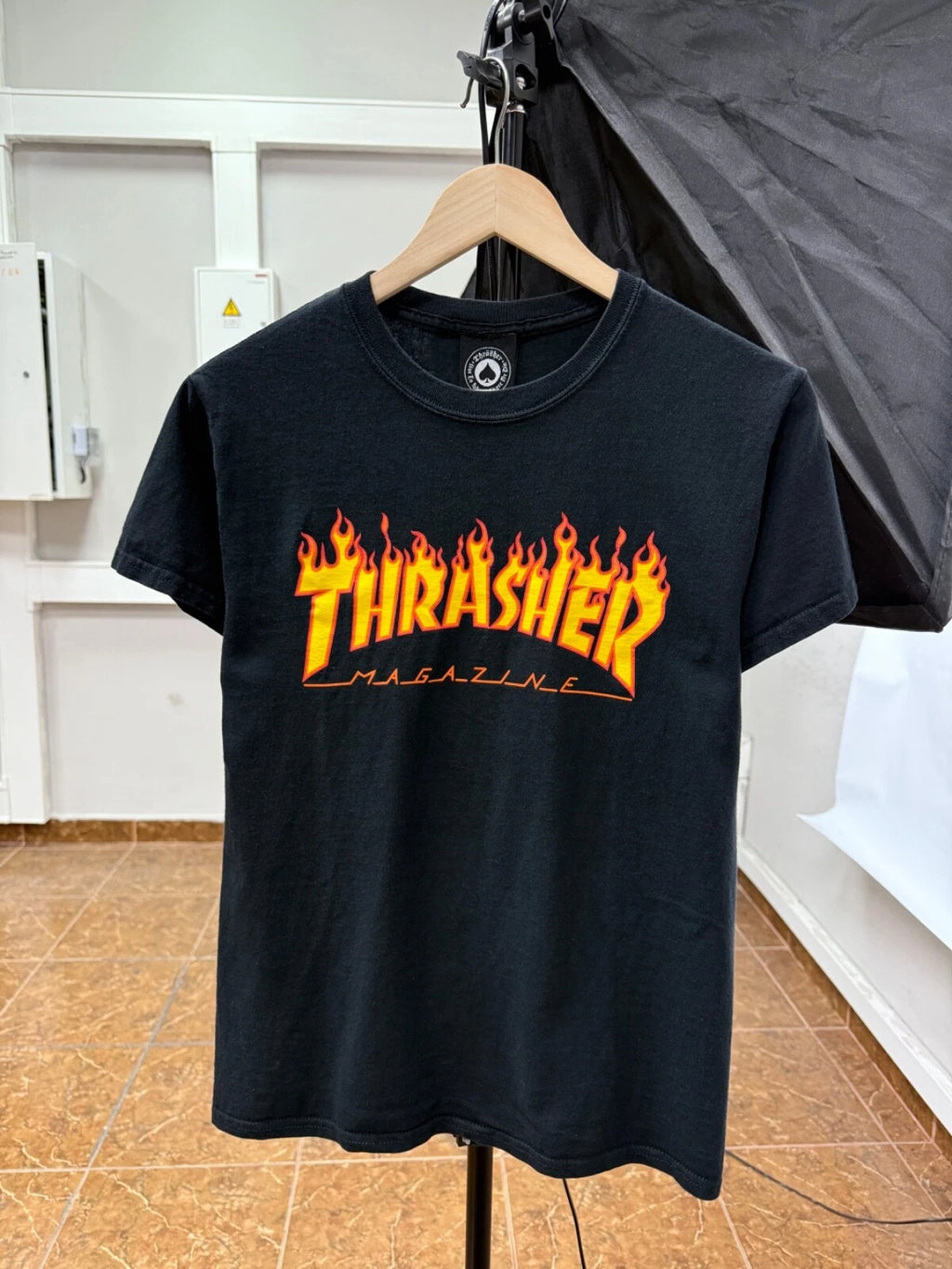 🛹🇺🇸 Y2K Thrasher Skateboard BMX T-Shirt Hype Rare Retro size S color Black