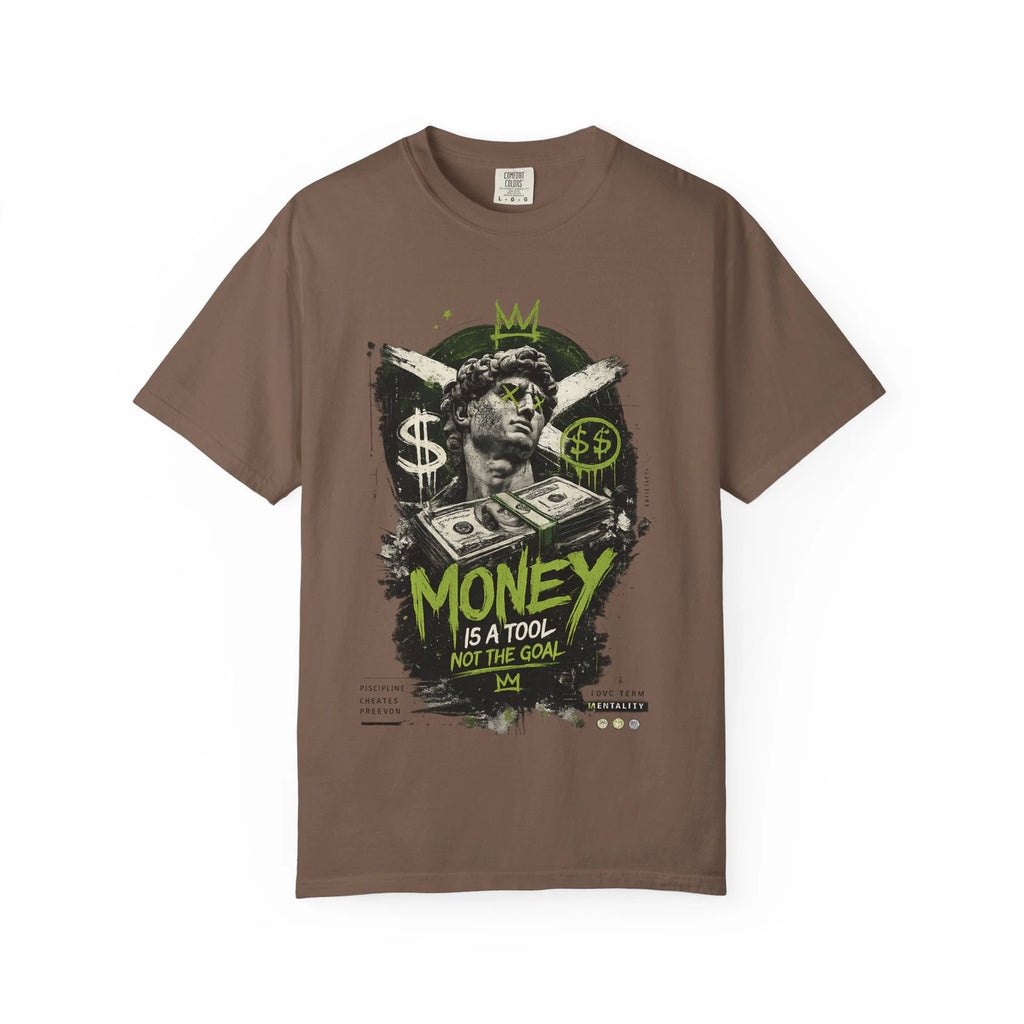 Money Is a Tool graphic T-Shirt | Statue, Cash, Street Art Design