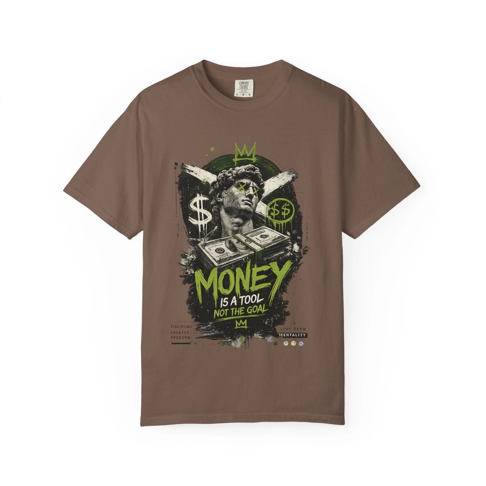 Money Is a Tool graphic T-Shirt | Statue, Cash, Street Art Design