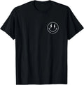 Minimalist 80s Lightning Bolt Eyes Happy Smiling Smile Face T-Shirt