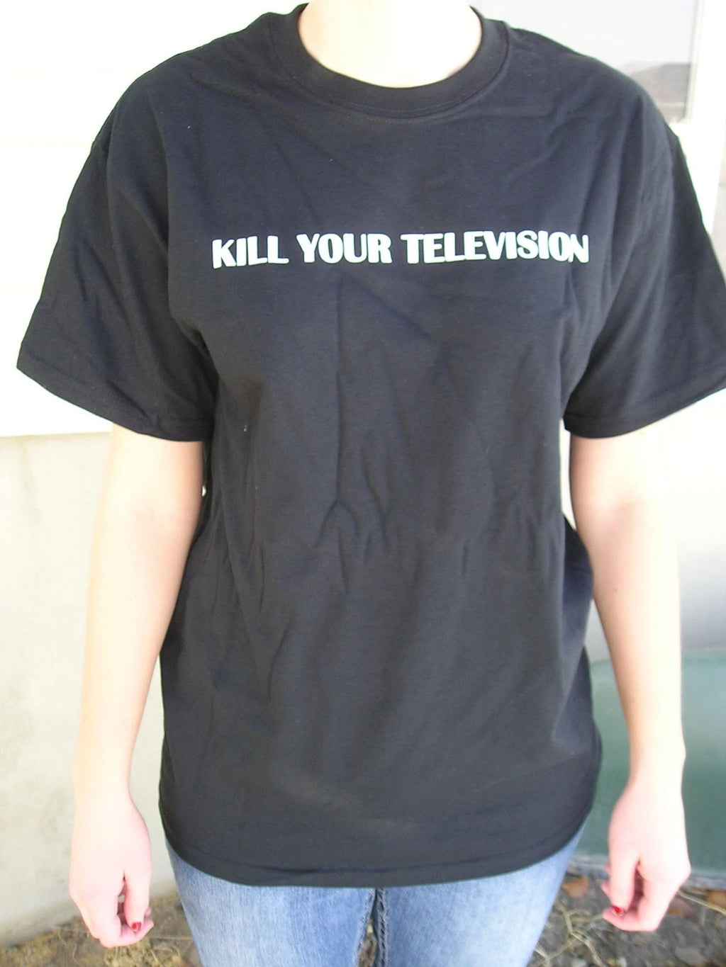 "Kill Your Television" Black T-shirt white lettering  Quality Gildan brand