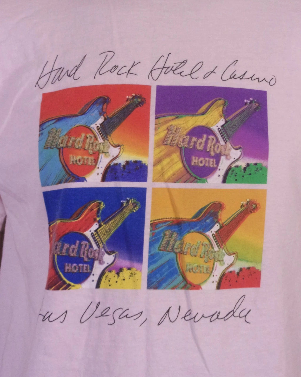 vintage 90s Hard Rock Hotel & Casino T-Shirt Pop Art Las Vegas NV sz M