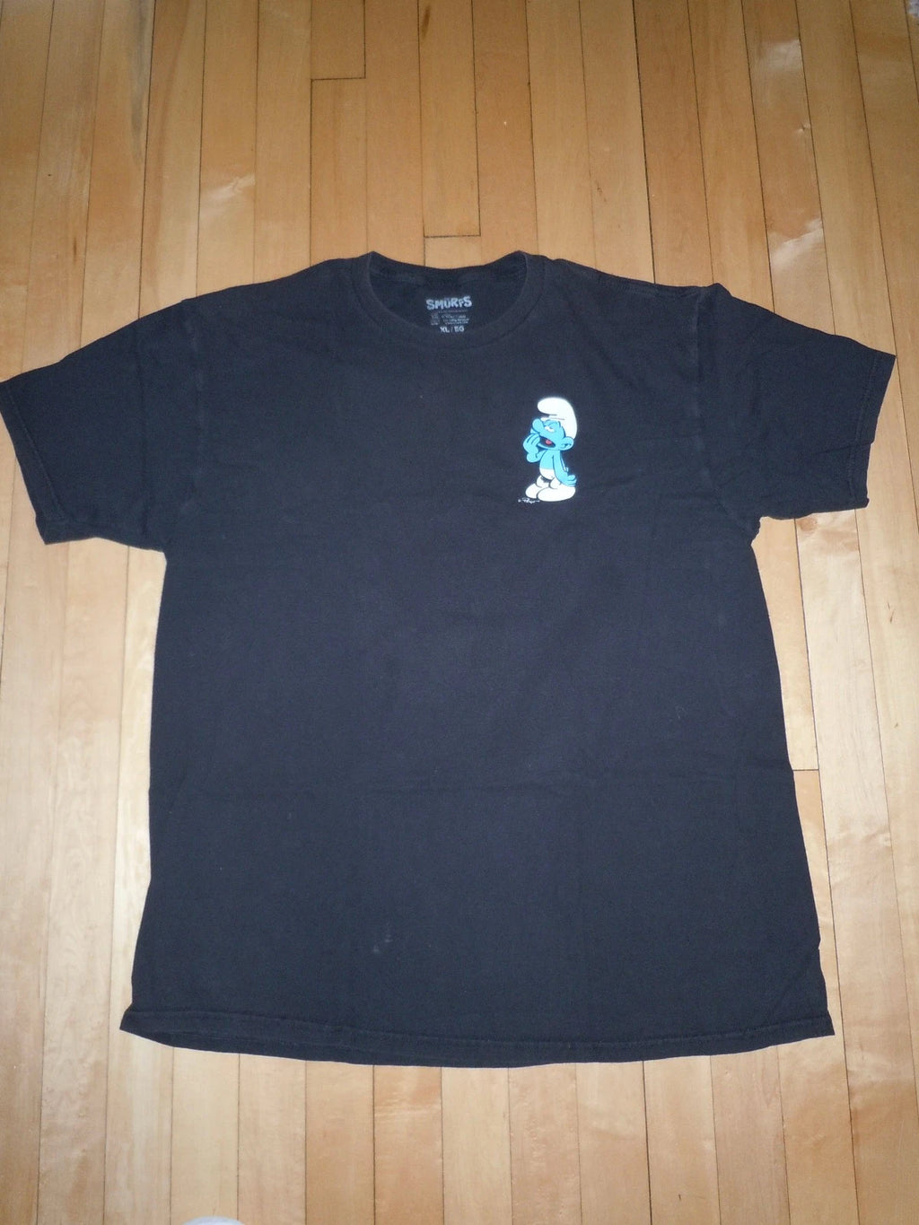 THE SMURFS T-Shirt "Sleepy Lazy Mushroom" CARTOON  Size-XL/EG BLACK