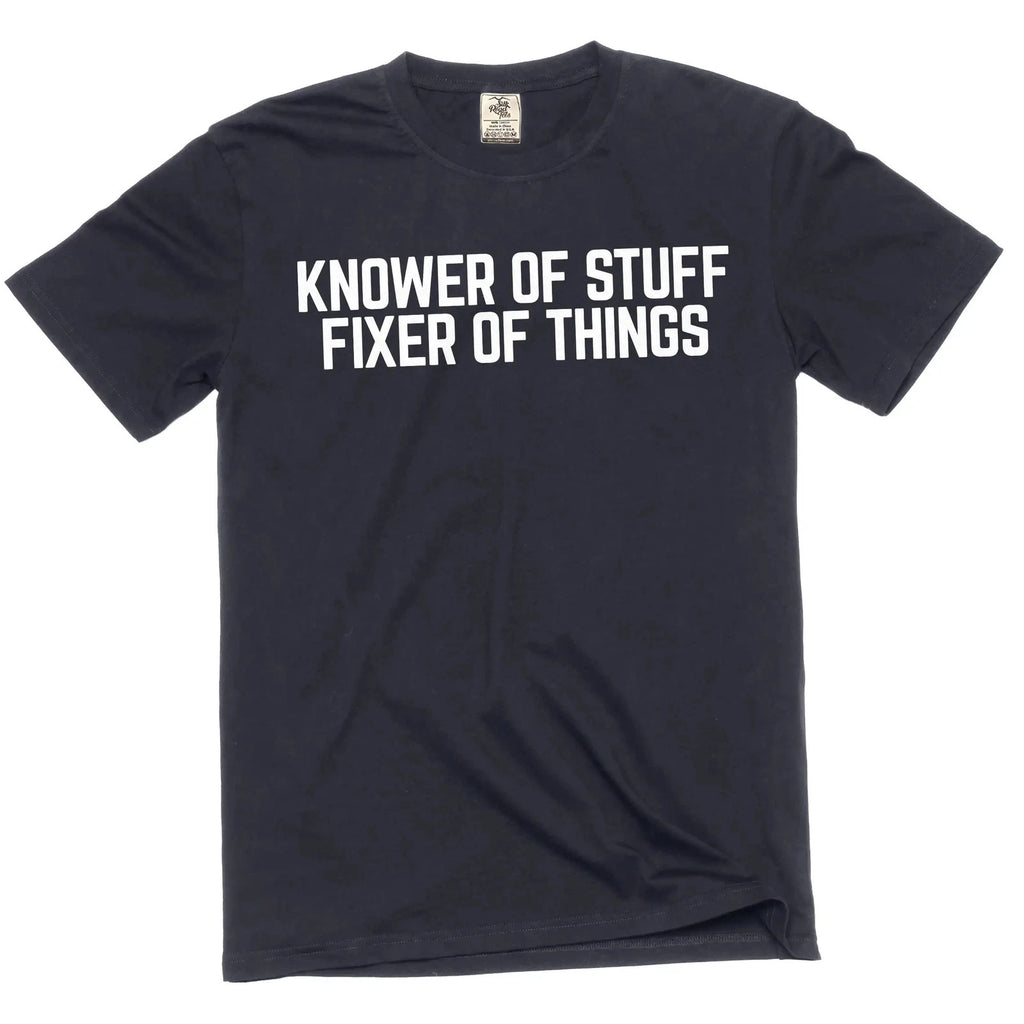 Men's funny Knower Of Stuff Fixer Of Things – Graphic Tee DIY garage Tshirt