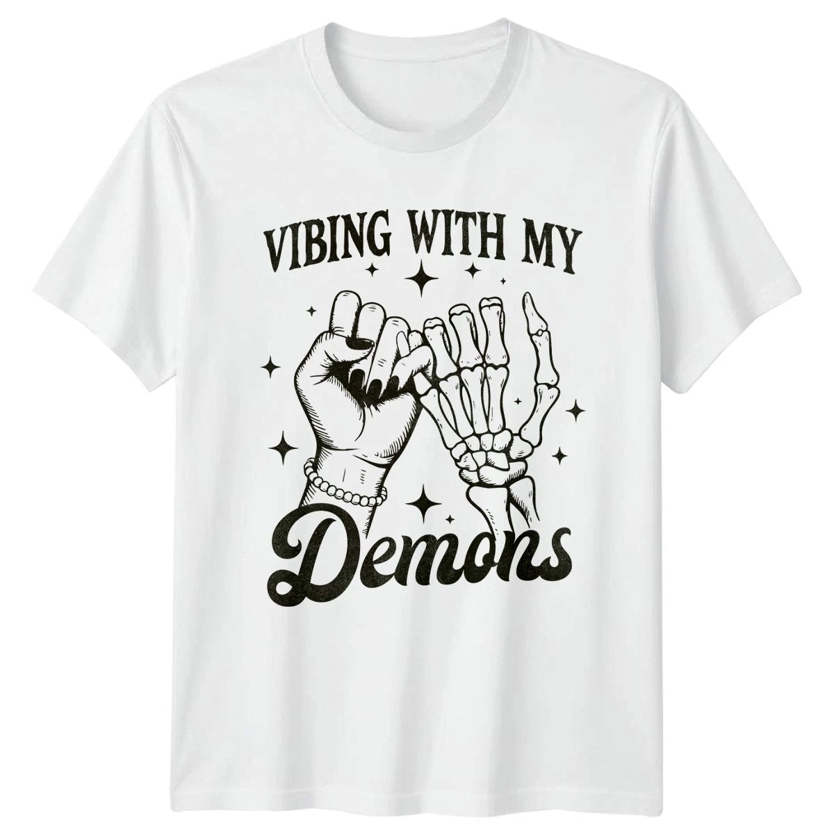 Vibing With My Demons Lifestyle Alternative Humour Mens Womens Graphic Tee