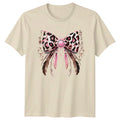 Leopard Print Bow Feathers Boho Fashion Womens T-Shirt Mens Tee Graphic
