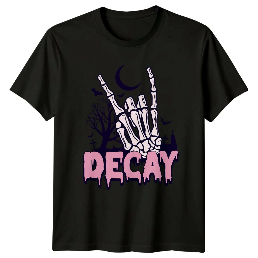 Decay T-Shirt Spooky Skeleton Rock Halloween Goth Halloween Gift For Him And Her