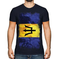 Barbados Grunge Flag Men's Barbados T-Shirt Football Bajan Jersey Shirt