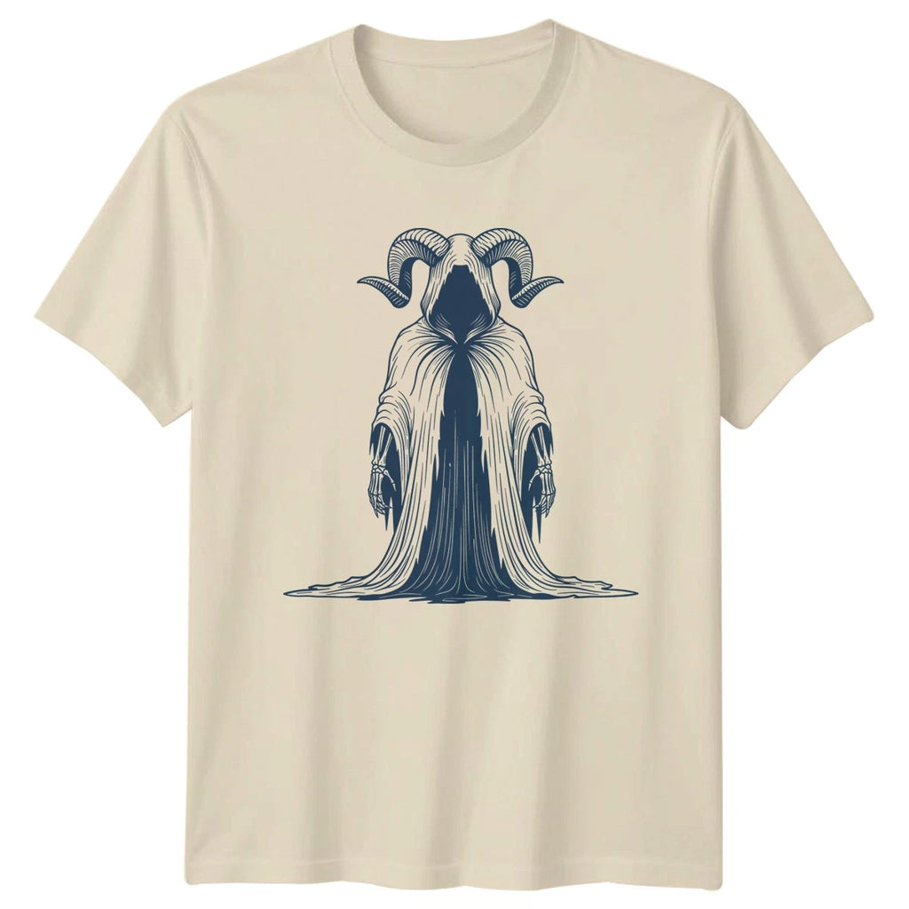 Horned Grim Reaper Skeleton Graphic T-Shirt Gothic 2026 Gift For Him And Her