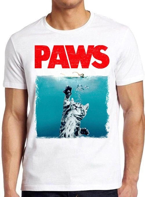 Paws Jaws Cat Fun Pet Lover Best Gift Funshirt Funny Kitten Tee T Shirt M930