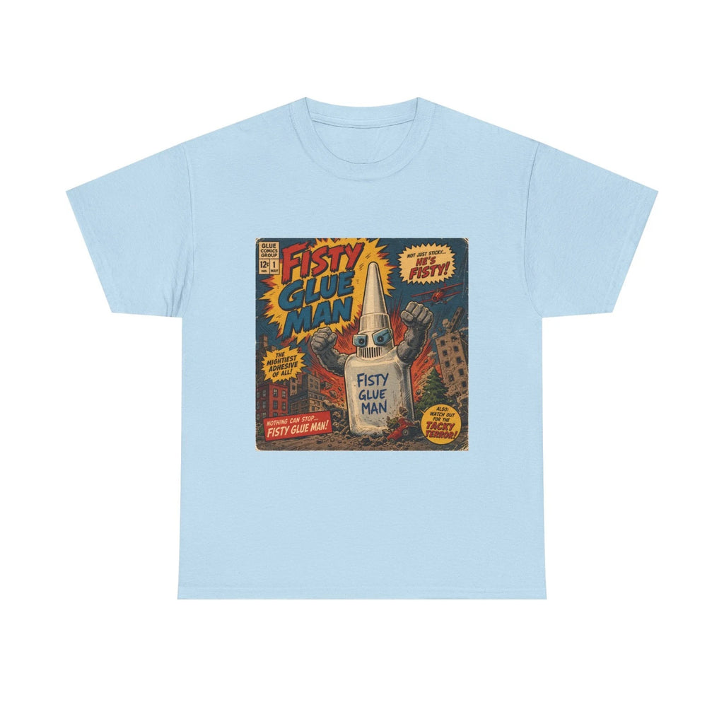 Fisty Glue Man comic art T-Shirt | vintage comic bottle graphic
