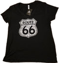 LA POP ART Unisex T-Shirt Black Short Sleeves XXL Route 66 Design Graphic Print