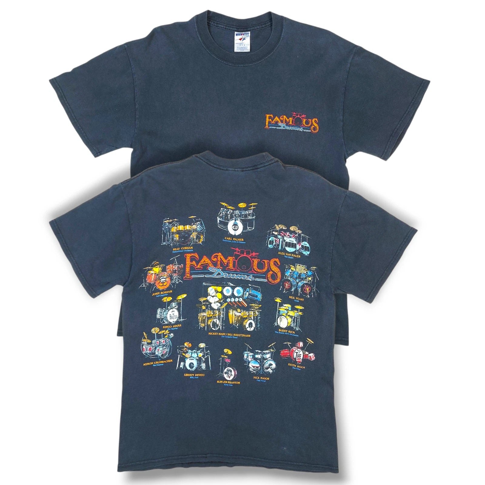Vintage Y2K Famous Drummers Of History Grateful Dead Graphic T-Shirt Size M