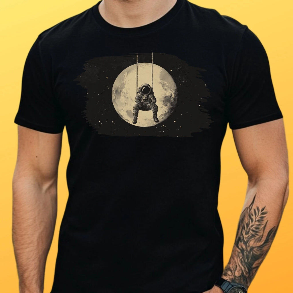 Mens Astronaut Rocking Motif Cotton T-Shirt Size XS to 5XL