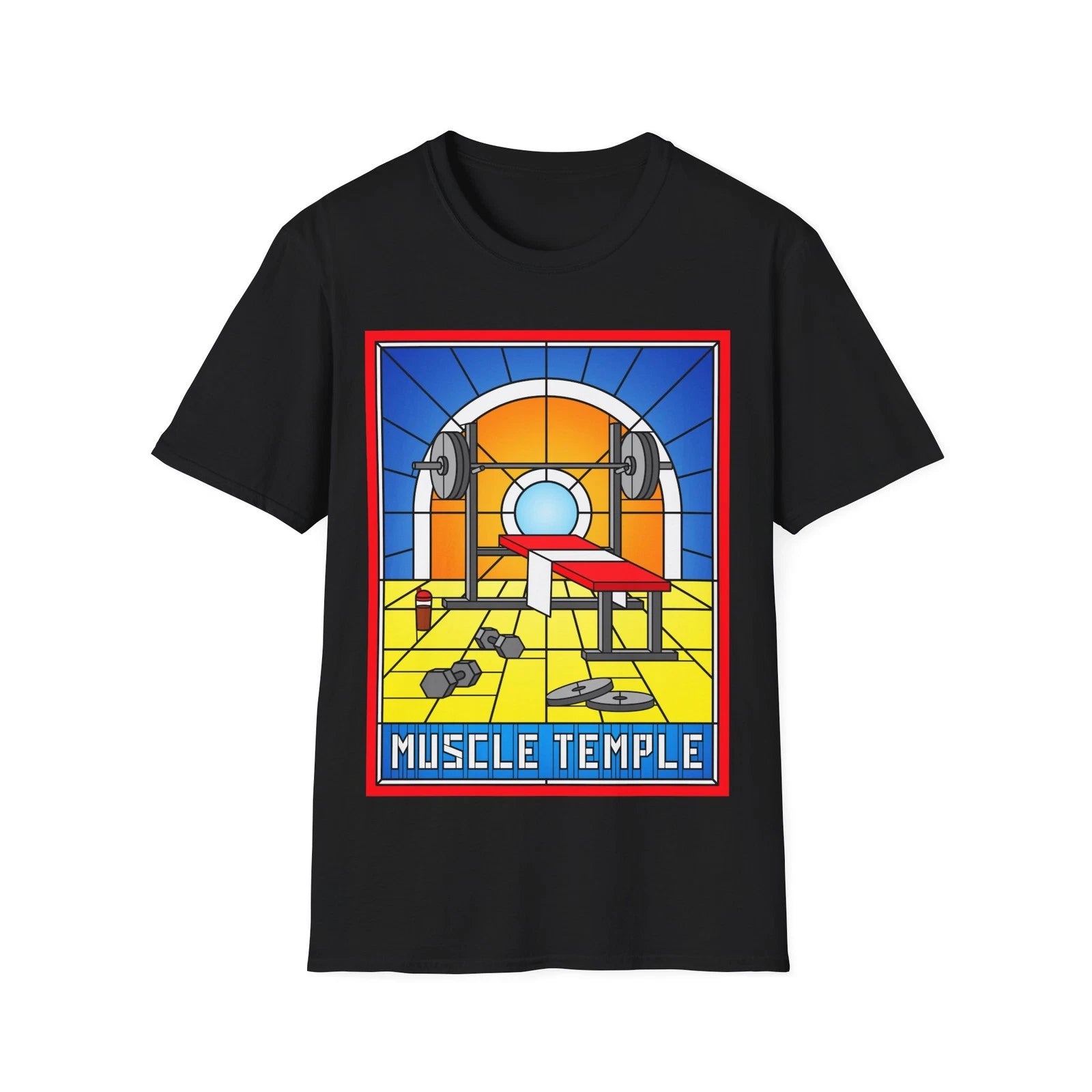 Stained Glass Gym Shirt, Men's Fitness Tee, Bodybuilding Top, Workout Lover
