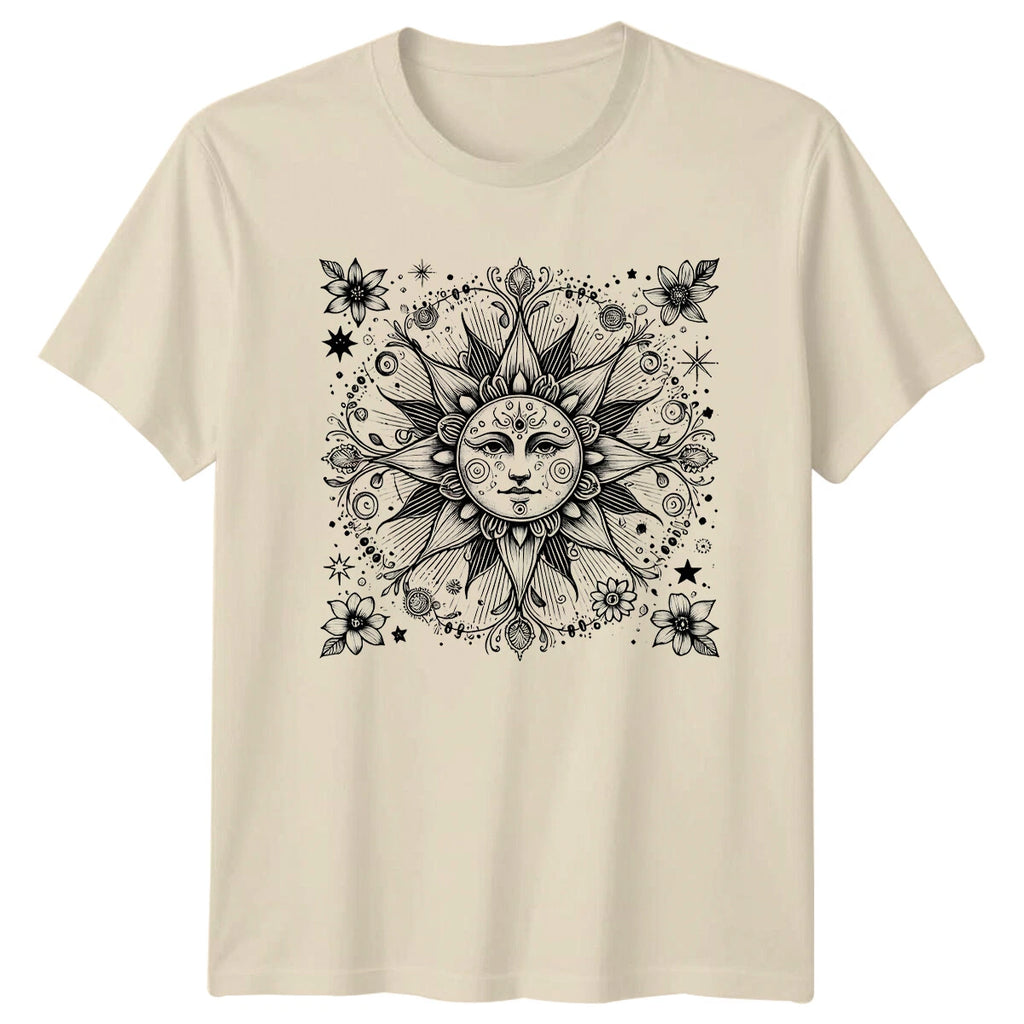 Celestial Sun Face Magic T-Shirt Spiritual Boho Graphic Tee