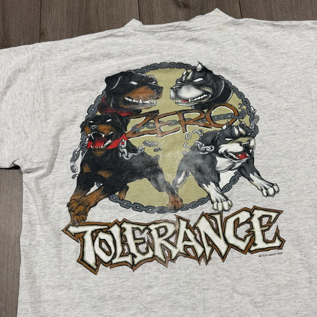 Vtg 90's Top Dawg No Tolerance Homies Graphic Print Shirt Big Logo Mens XL USA