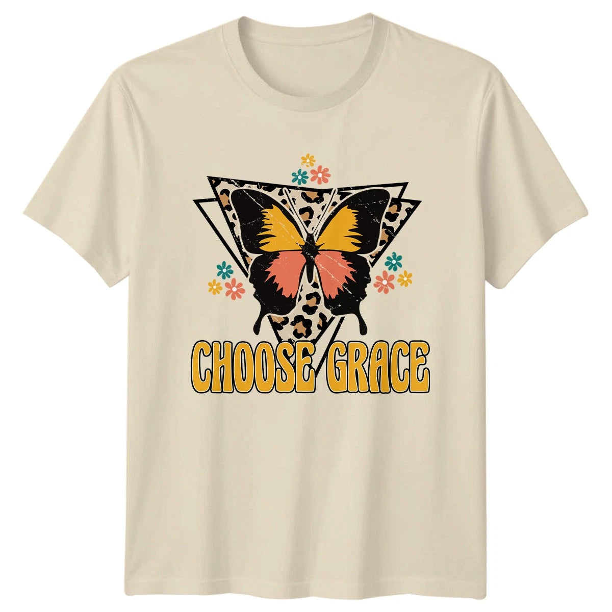 Choose Grace Womens T-Shirt Butterfly Floral Print Gift For Her