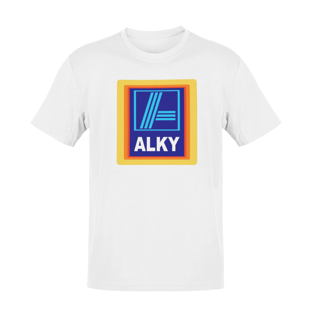 FUNNY ALDI ALKY Mens T-Shirt Funny Joke Parody Designer Sleep Dad Husband Gift
