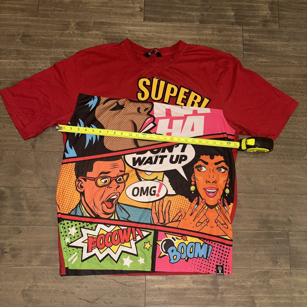 Rebel Minds Unisex 4xl Red Short Sleeve T-Shirt Graphic Y2k Pop Art Big Tall