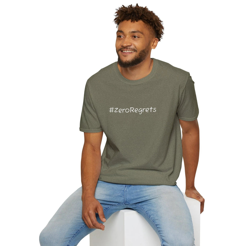 #ZeroRegrets Unisex Softstyle T-Shirt, Casual Wear, Gift for Friends, Meme Shirt