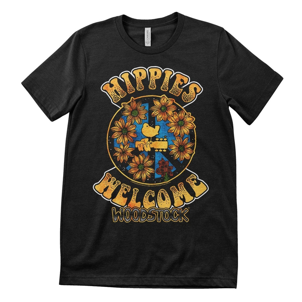 T-Shirt Pour Hommes Officiellement Licencié Woodstock - Hippies Bienvenus
